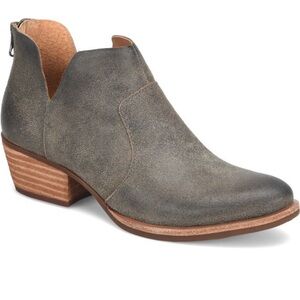 Kork-Ease Dark Taupe Gray Suede Ankle Booties